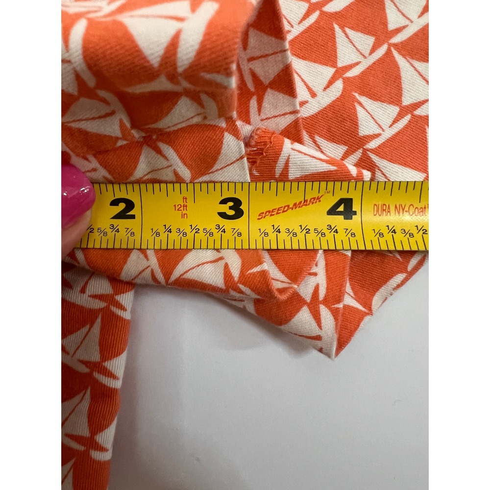 Old Navy Womens Orange White Sailboat Print Chino Shorts Size 4 Nautical Summer - Picture 5 of 6